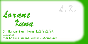 lorant kuna business card